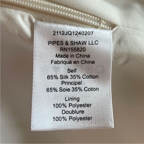 VERONICA BEARD Fete One-Shoulder Coupé Silk Top in ECRU Size 8 - Picture 7 of 7